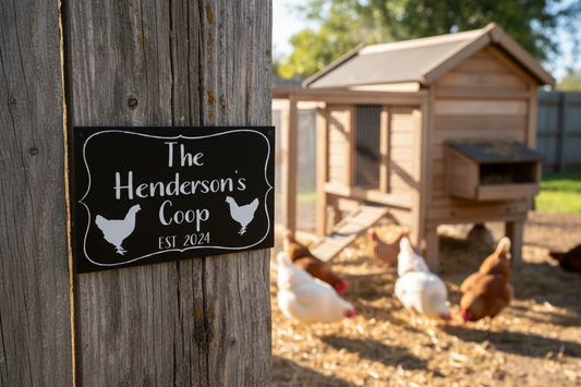 Chicken Sign Coop Fence
