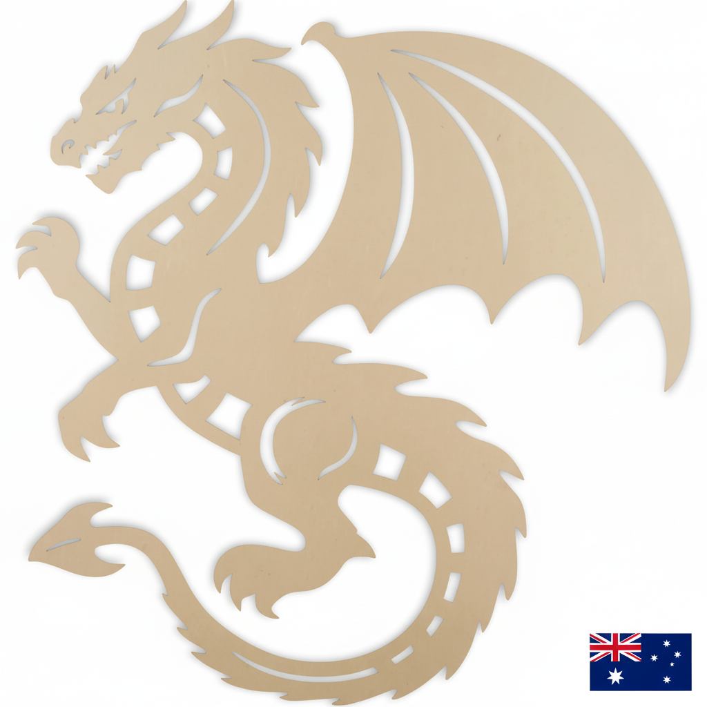 Chinese Dragon MDF shape with Australian flag