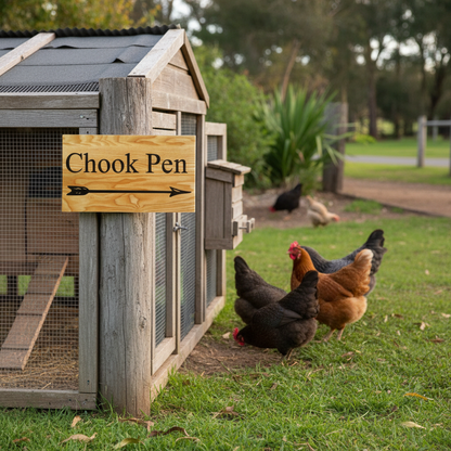 Chook Pen lifestyle sign