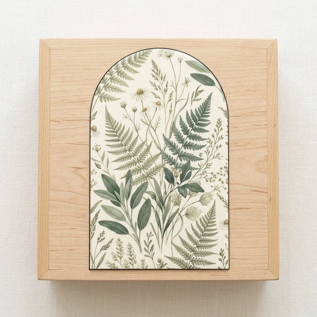 Classic arch panel decorating a memory box