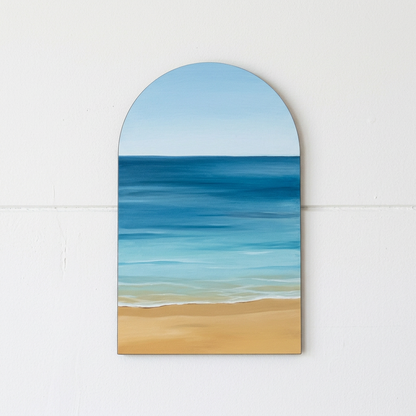 Classic arch panel with coastal ocean artwork