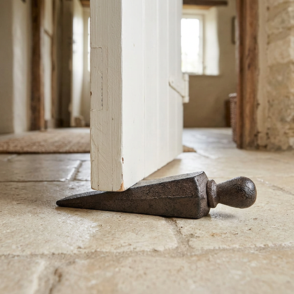 Classic knob doorstop in a cottage hallway