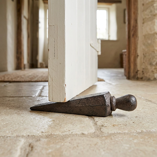Classic knob doorstop in a cottage hallway
