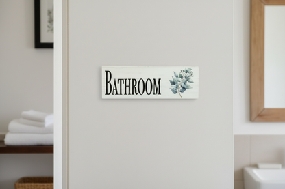 Close-up Eucalyptus Bathroom sign lifestyle image