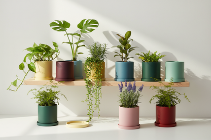Colourful Ceramic Planter Pot Hero - Multi Colour Lifestyle