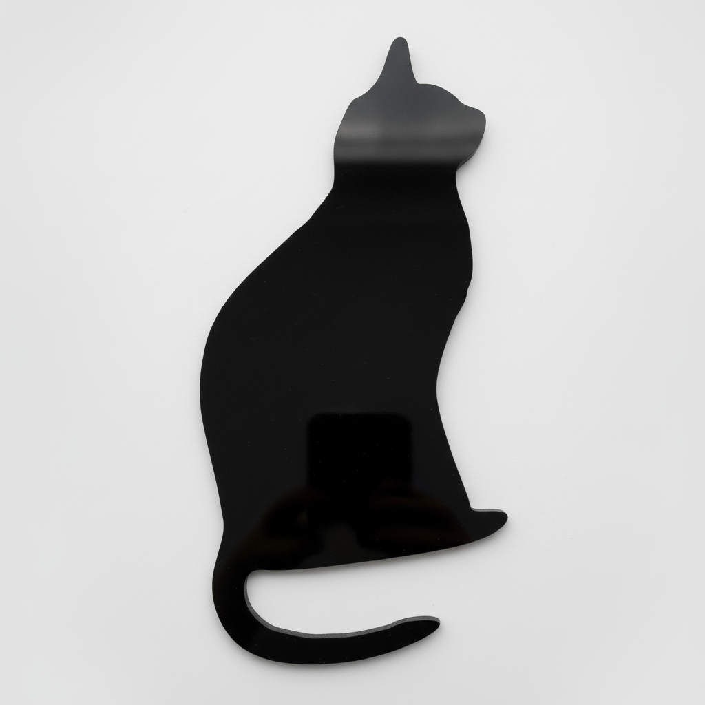 Corrected black acrylic Cat Kitty silhouette