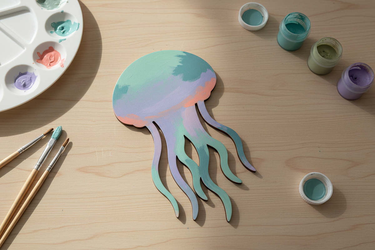 Corrected painted MDF jellyfish lifestyle image