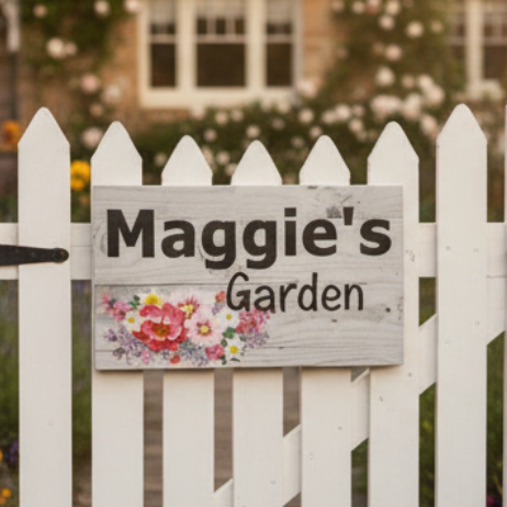 Custom Garden Sign - Personalised Floral Garden Plaque Australia