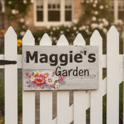 Custom Garden Sign - Personalised Floral Garden Plaque Australia