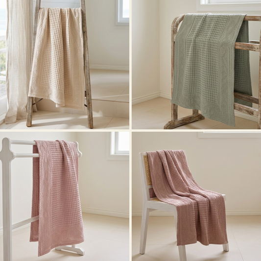 Cotton bath towel main image showing four colours