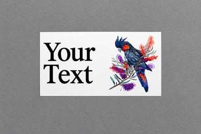 Custom Black Cockatoo sign on a grey wall background
