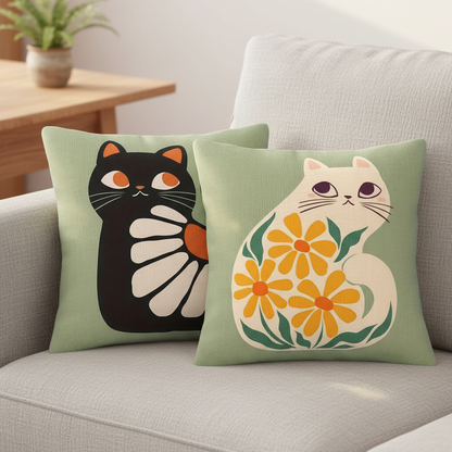 Cute Cat Cushion Covers — Lifestyle
