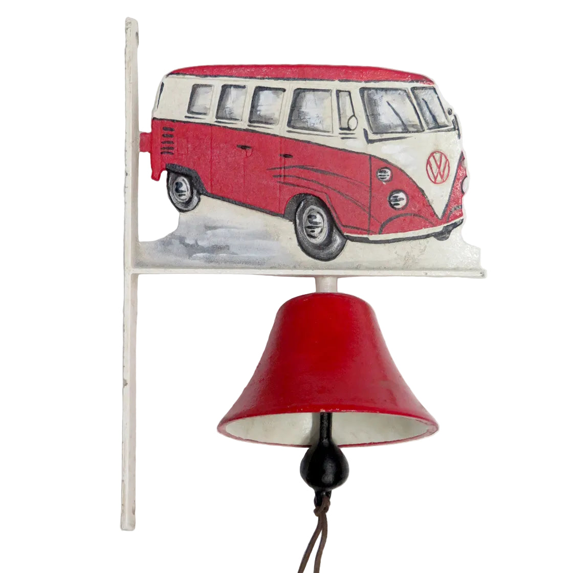 Kombi Van Red Cast Iron Doorbell 35cm | Retro Coastal Rustic Decor