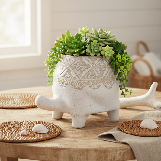 Turtle Planter Pot | Bohemian Chic Ceramic Garden Plant Pot Indoor Outdoor