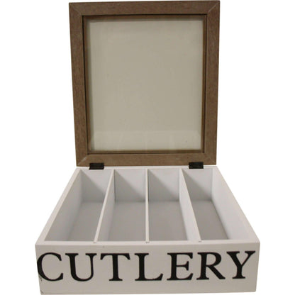 Box Cutlery Rustic White - The Renmy Store Homewares & Gifts 