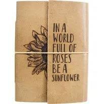 Journal Leather Diary Note Book Sunflower - The Renmy Store Homewares & Gifts 