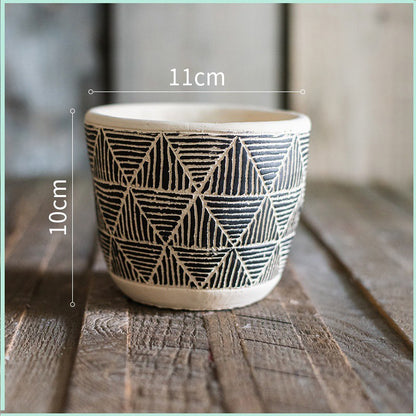 Planter Pot Garden Succulent Cactus Plant Rustic Black