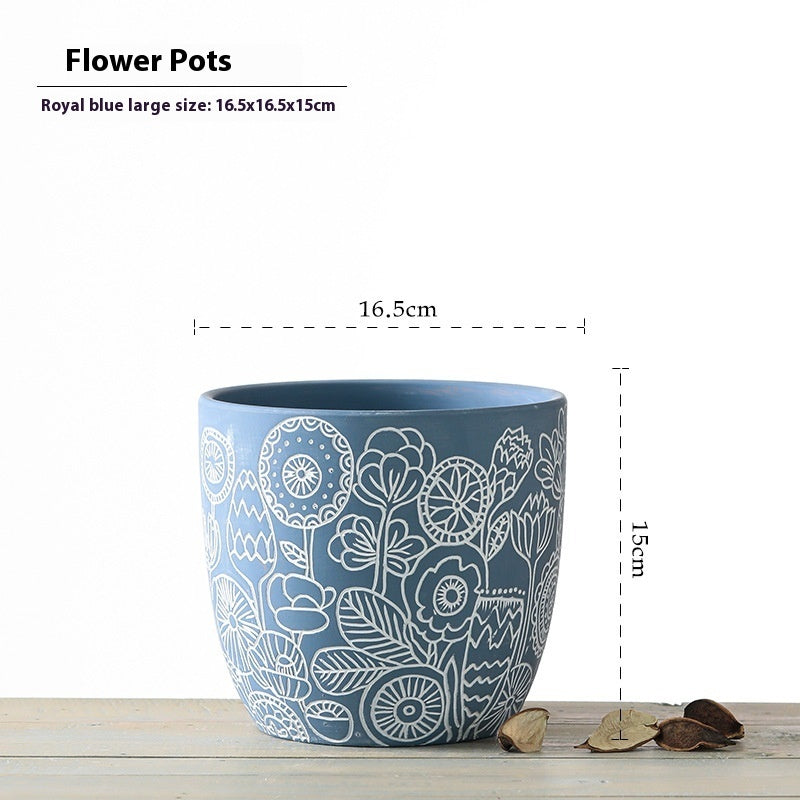 Planter Pot Floral Flowers Ceramic