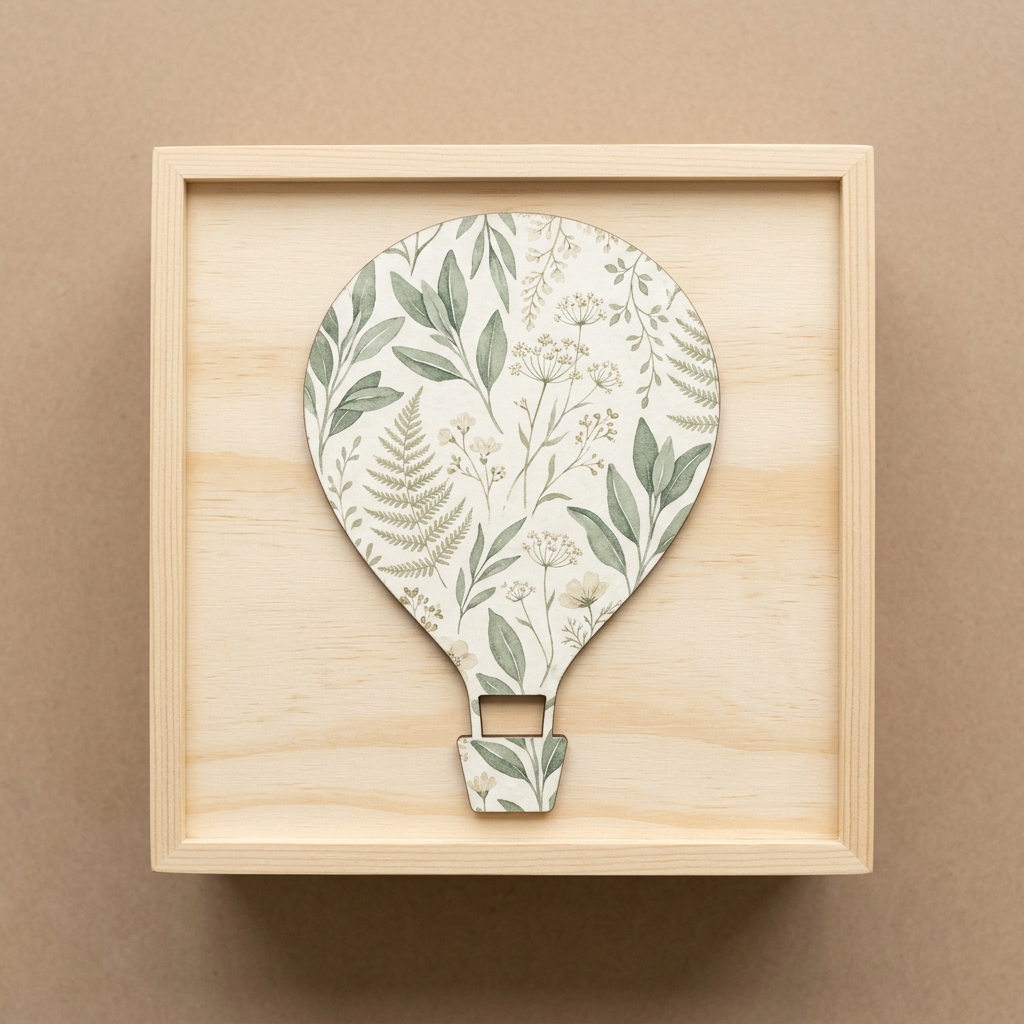 Decoupage balloon decorating a keepsake box