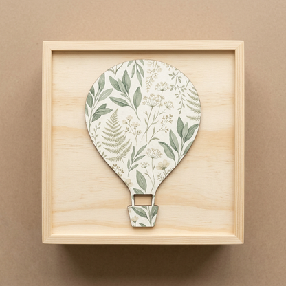 Decoupage balloon decorating a keepsake box