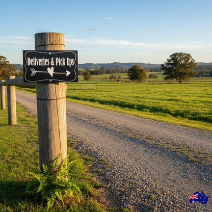 Deliveries farm sign