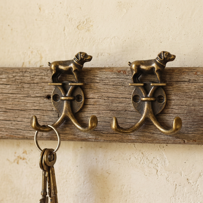 Dog wall hooks in a country cottage hallway