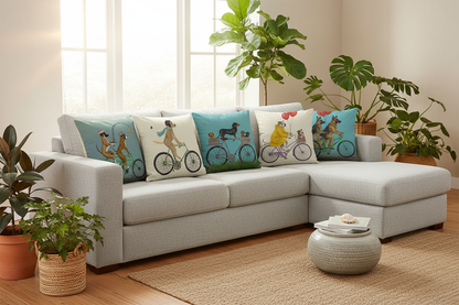 Dogs on Bikes — Sofa Lifestyle with Actual Cushions