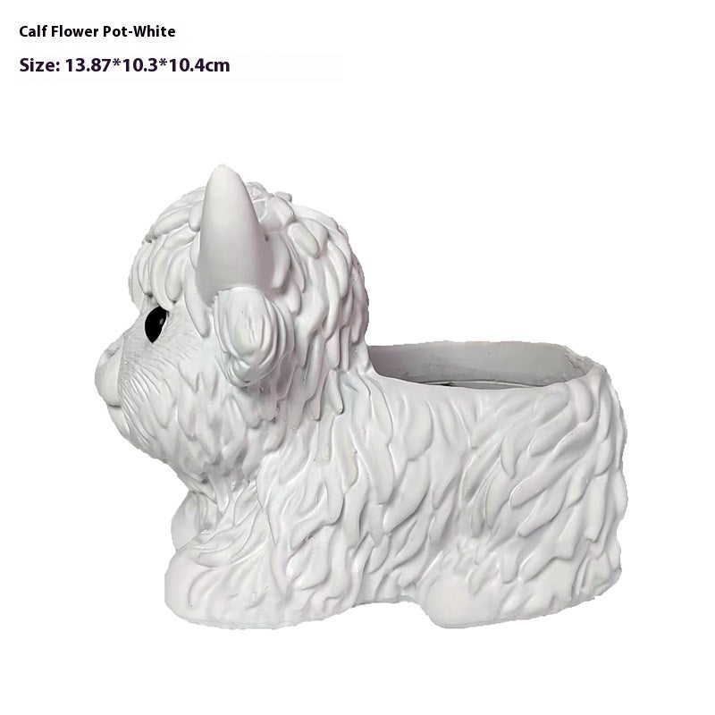 Planter Pot Garden Highland Cow Country