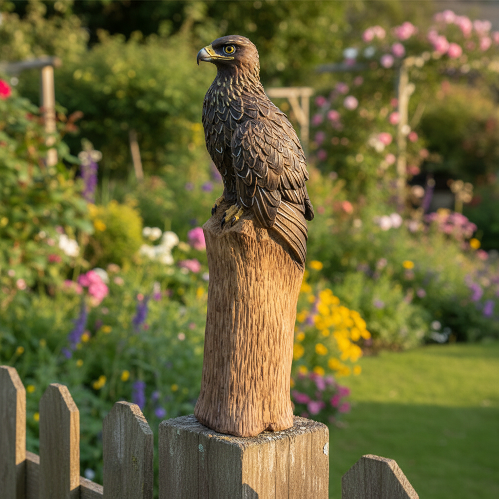 Eagle Ornament — Garden Setting