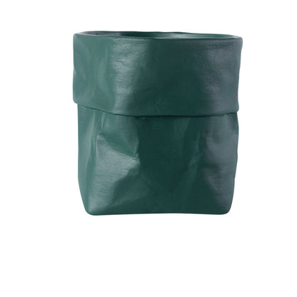 Rustic Bag Planter Pot - Ceramic Paper Bag Flower Pot