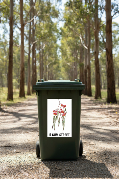 Eucalyptus gum bin sticker updated to 5 Gum Street