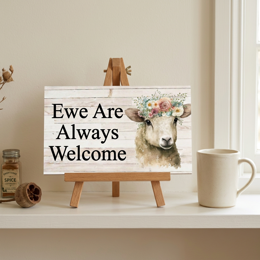 Ewe Are Always Welcome shelf sign