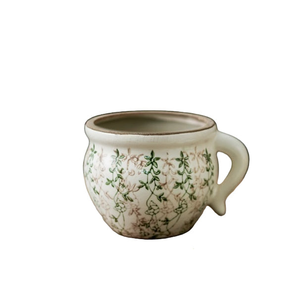 Planter Pot Vase Garden Strawberry Blue Floral Leaf