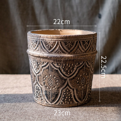Vintage Pottery Planter Pot Vase - Flower Garden Stone