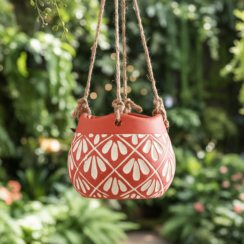 Hanging Planter Pot - 4 Colours Purple Yellow Green Orange