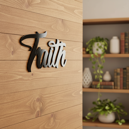 Faith Sign Timber Wall Farmhouse