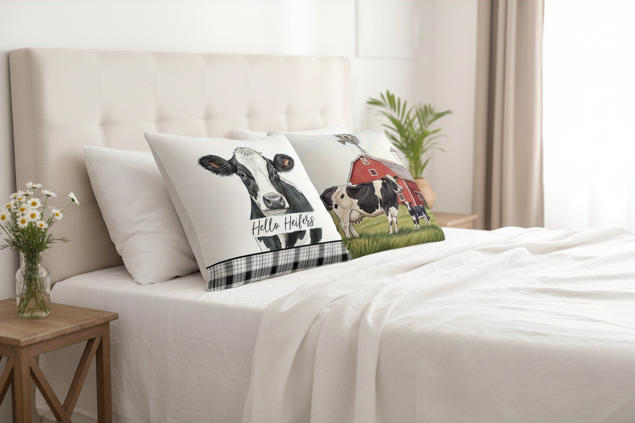 Farmhouse Cow - Bedroom
