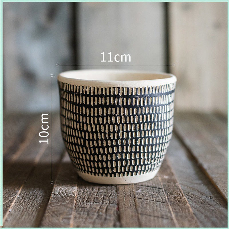 Planter Pot Garden Succulent Cactus Plant Rustic Black