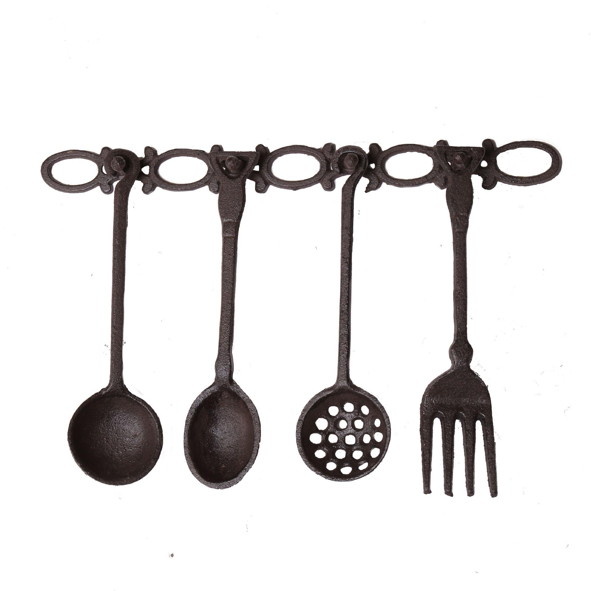 Utensil Kitchen Cast Iron Accessories Wall Set Rustic - The Renmy Store Homewares & Gifts 