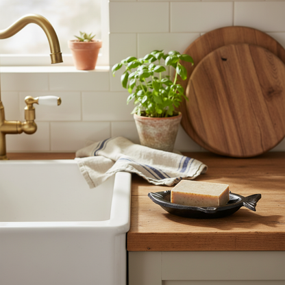 Fish soap dish — farmhouse kitchen lifestyle