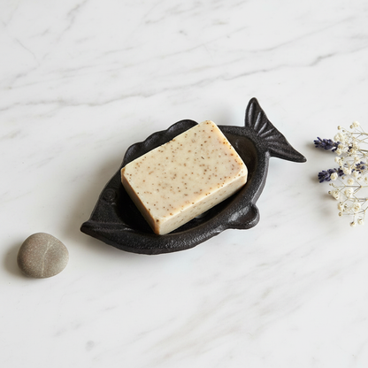 Fish soap dish — marble flat lay