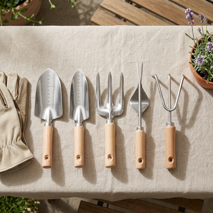 Five-piece gardening gift styling