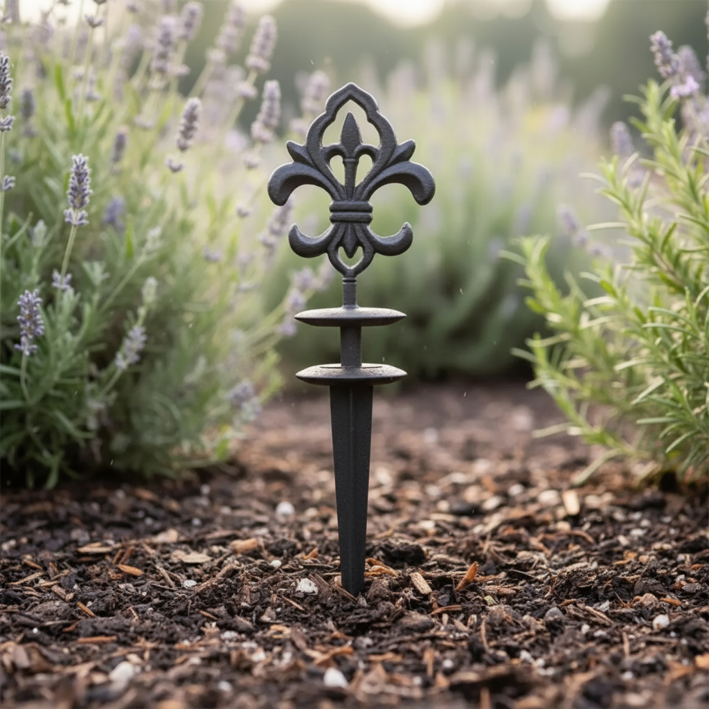 Fleur-de-Lis Stake Close-up Lavender