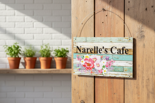 Floral Cottage Sign Cafe