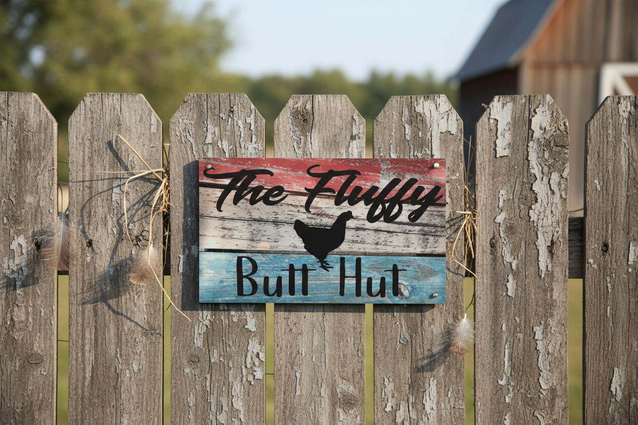 Fluffy Butt Hut Sign — Farmhouse Lifestyle