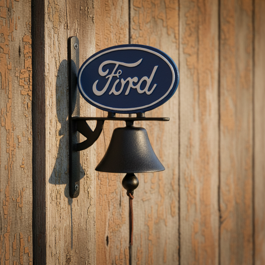 Ford Oval Cast Iron Doorbell | Vintage Rustic Bell | Antique Farmhouse Door Bell