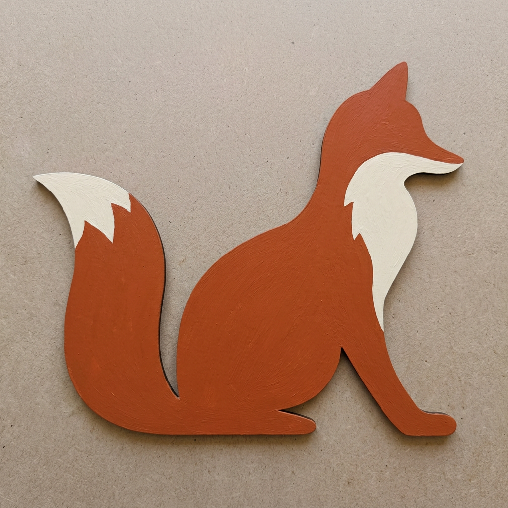 Fox painted rust orange and cream