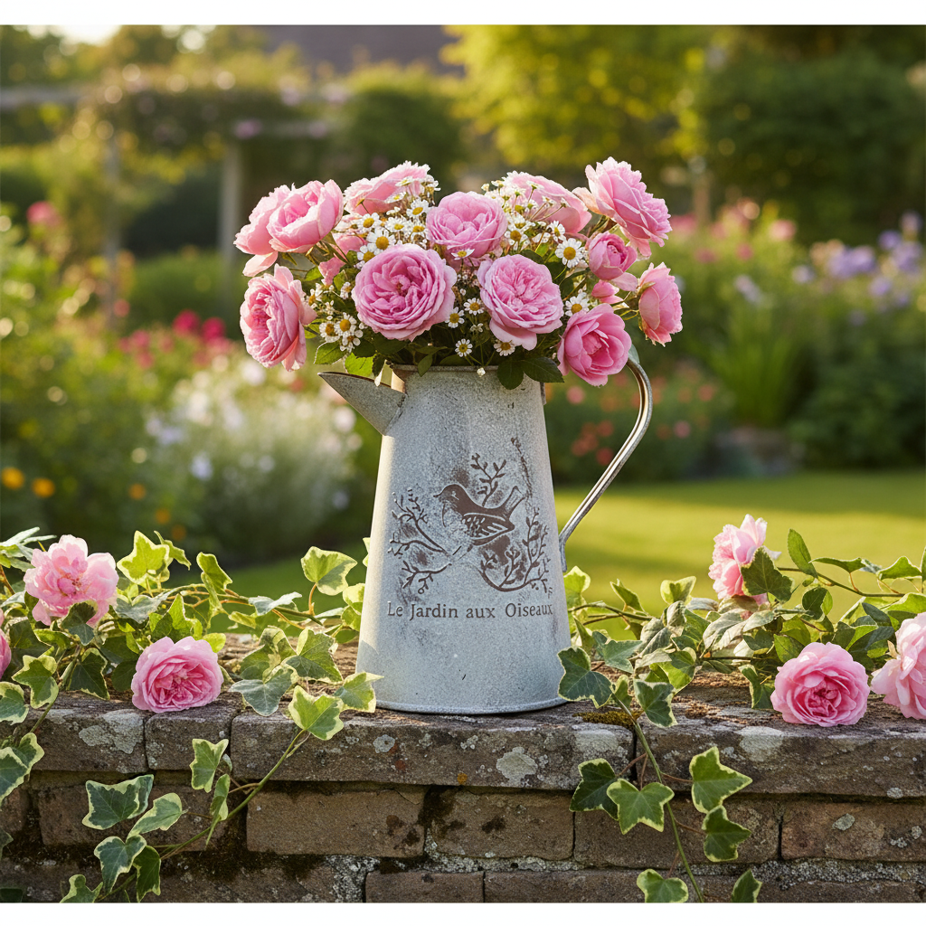 French Pitcher Vase Garden Wall