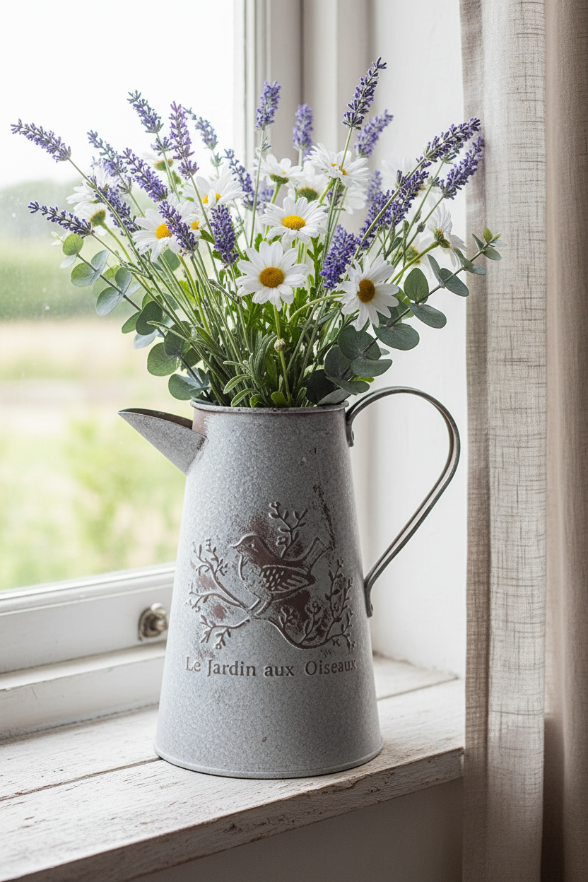 French Pitcher Vase Windowsill Portrait