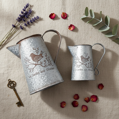 French Pitcher Vases Flat Lay